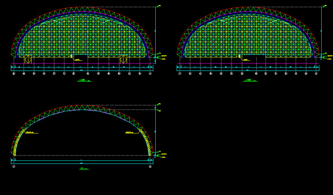 苏州跨度110米，拱高35_7米煤棚网架